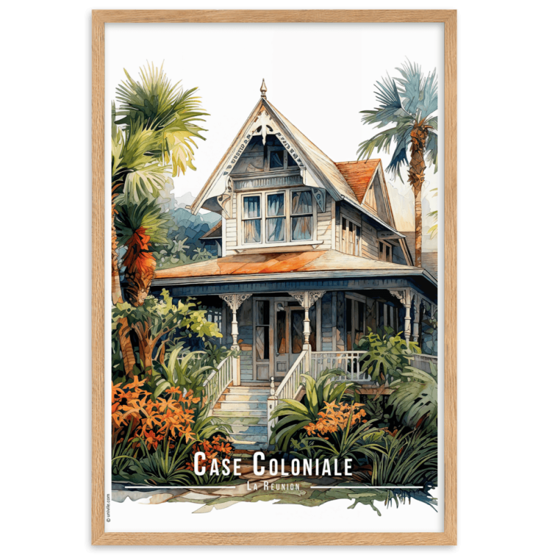 Case coloniale charmante  30 × 40 cm