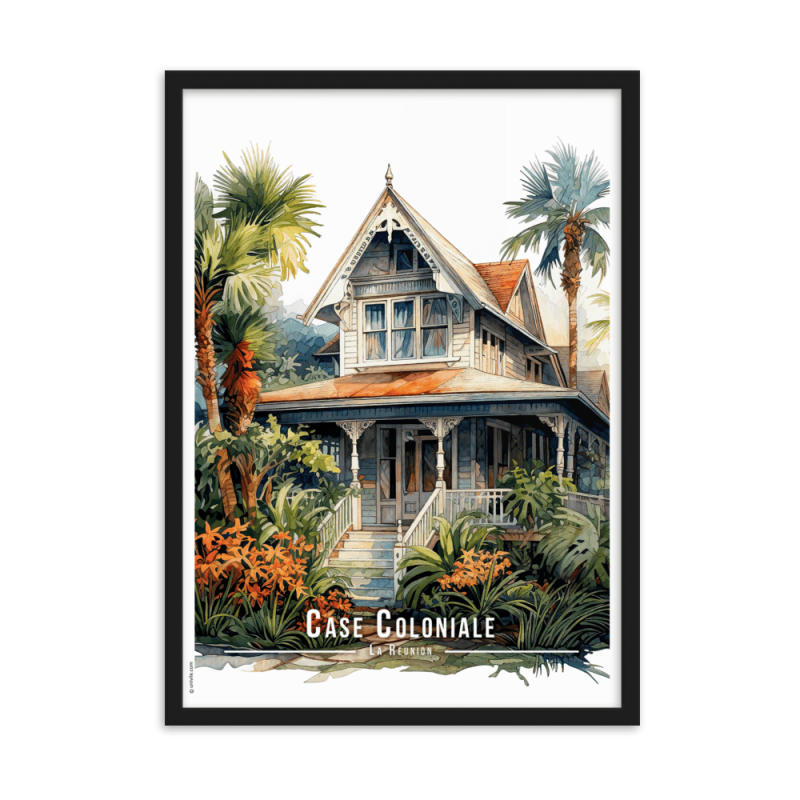 Case coloniale charmante  50 × 70 cm