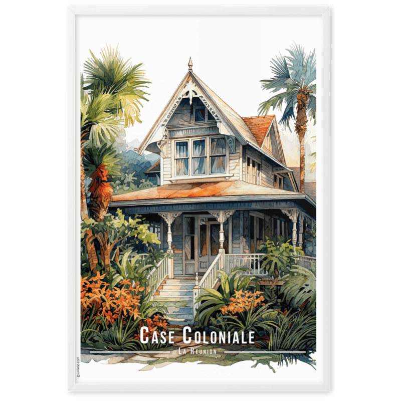 Case coloniale charmante  61 × 91 cm
