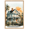 Case coloniale de la reunion  30 × 40 cm