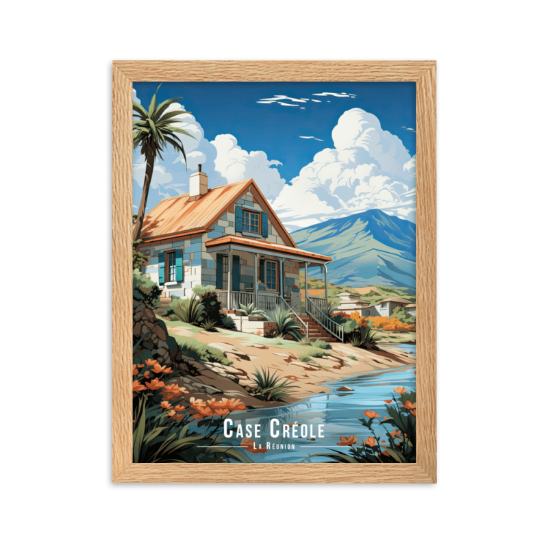 Case au bord de la riviere  50 × 70 cm