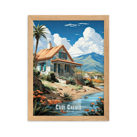 Case au bord de la riviere  50 × 70 cm