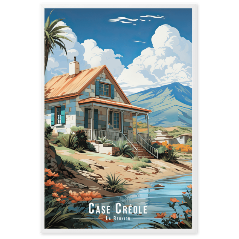 Case au bord de la riviere  61 × 91 cm
