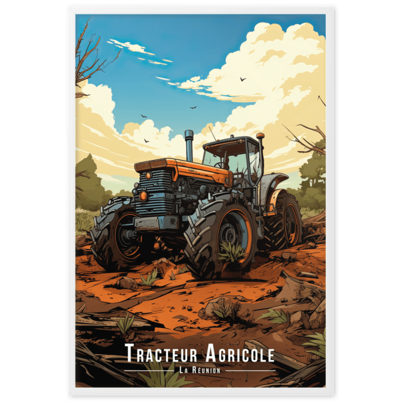 Tracteur dans les champs reunionnais 61 × 91 cm