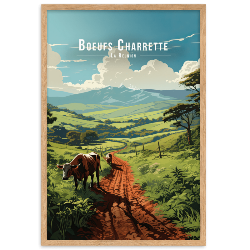 Boeufs charrette  30 × 40 cm