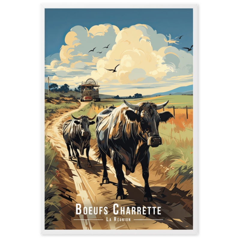 Boeufs sur un sentier reunionnais  61 × 91 cm