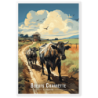 Boeufs sur un sentier reunionnais  61 × 91 cm