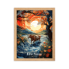 Boeuf dans la riviere  50 × 70 cm