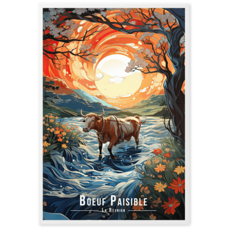 Boeuf dans la riviere  61 × 91 cm