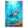Un requin parmi les poissons  61 × 91 cm