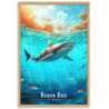 Requin sous les eaux reunionnaises  30 × 40 cm