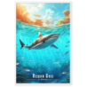 Requin sous les eaux reunionnaises 61 × 91 cm