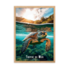 Tortue de mer nageant tranquillement  61 × 91 cm