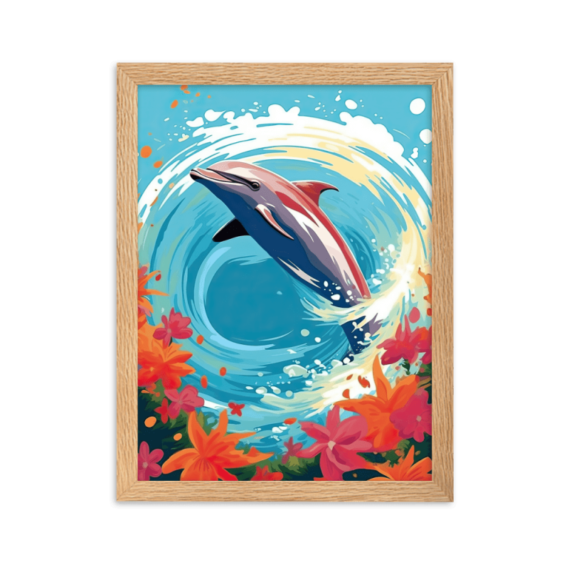 Dauphin et maelstrom  50 × 70 cm