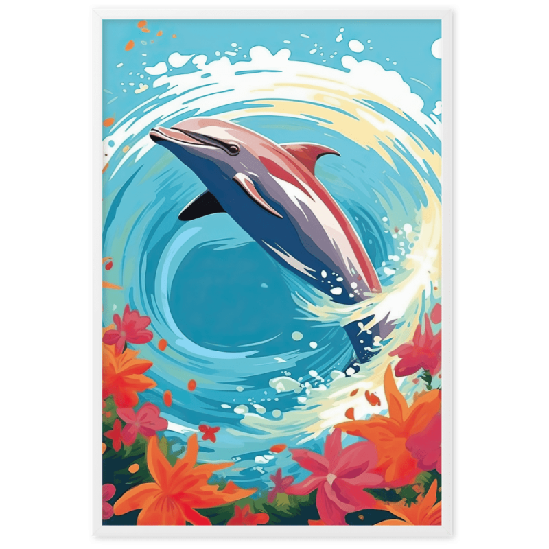 Dauphin et maelstrom 61 × 91 cm