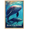 Une baleine et son baleineau  30 × 40 cm