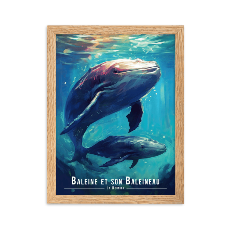 Une baleine et son baleineau  50 × 70 cm