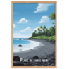 Plage de sable noir et rochers  30 × 40 cm