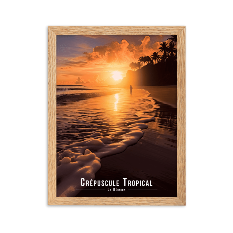 Promenade solitaire au crepuscule tropical  50 × 70 cm