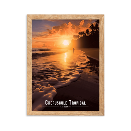 Promenade solitaire au crepuscule tropical  50 × 70 cm