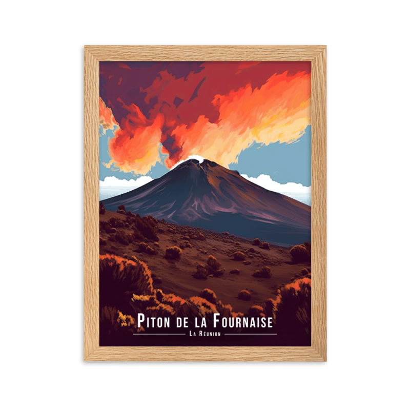 Piton de la fournaise en eruption  50 × 70 cm