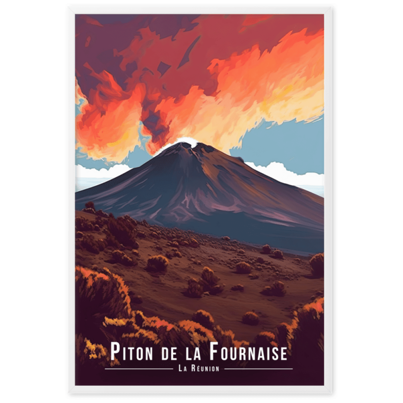 Piton de la fournaise en eruption  61 × 91 cm