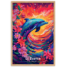 Dauphin sautant parmi les fleurs  30 × 40 cm