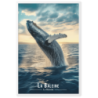 Baleine en ascension pres de la reunion  61 × 91 cm