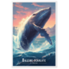 Magnifique baleine sautant hors de leau  61 × 91 cm
