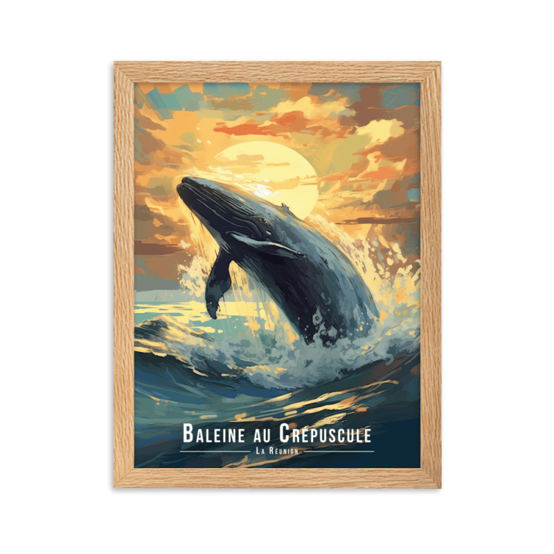 Baleine en saut illustree 1  50 × 70 cm