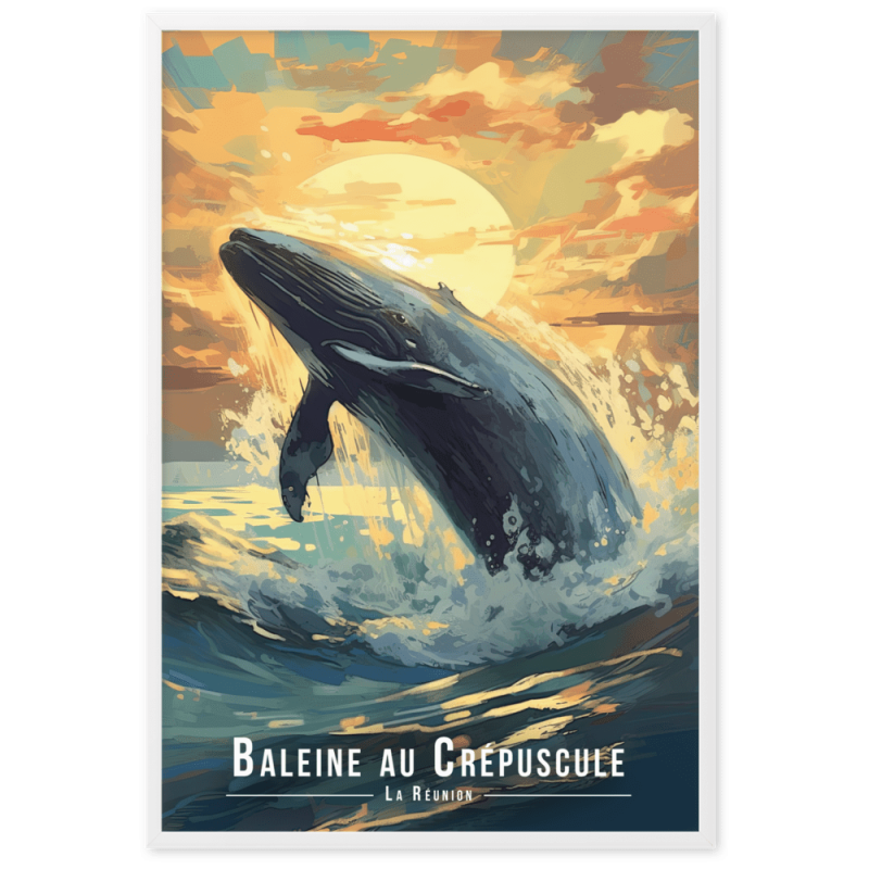Baleine en saut illustree 1  61 × 91 cm