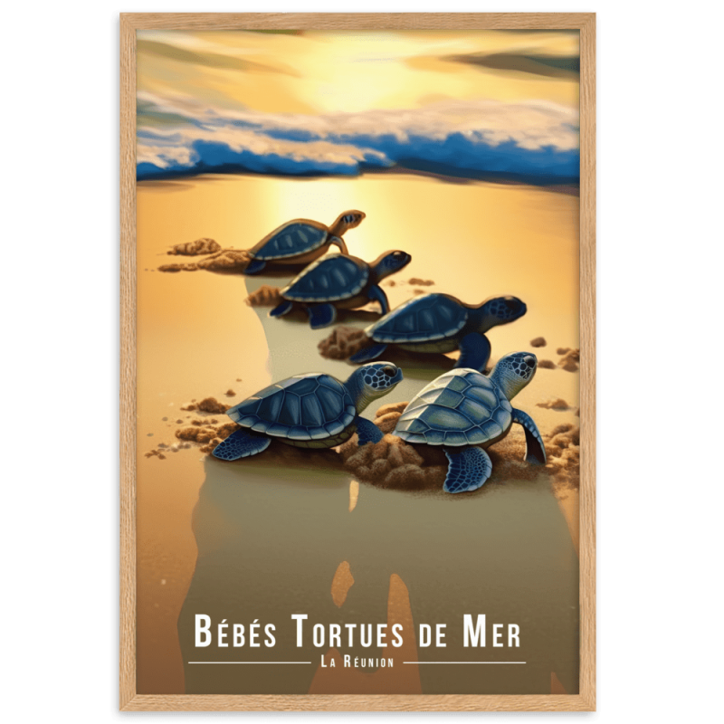 Bebes tortues vers la mer 30 × 40 cm