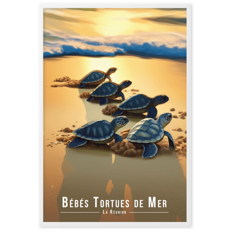 Bebes tortues vers la mer  61 × 91 cm
