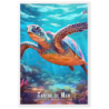 Tortue et vie marine a la reunion  61 × 91 cm