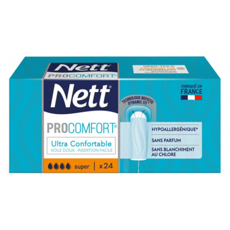 Tampons hygiéniques Procomfort Super x24 - NETT - NETPROSUP24