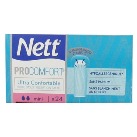 Tampons hygiéniques Procomfort Mini boite x24 - NETT - NETPROMIN24
