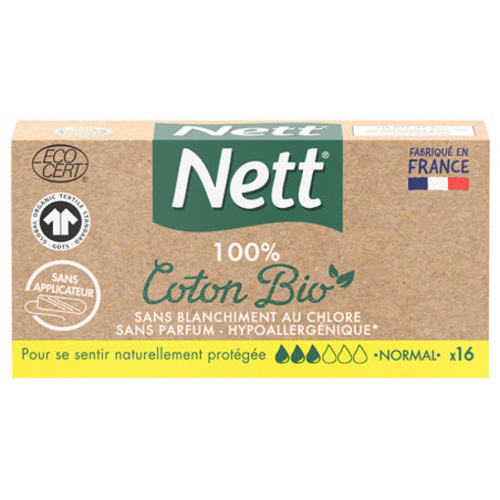 Tampons hygiéniques Bio Normal boite x16 - NETT - NETBIONOR16