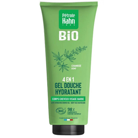 Gel douche 4en1 cheveux visage & barbe hydratant Chanvre bio 250mL - PETROLE HAHN - 11A00001181