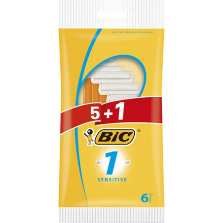 Rasoir jetable Sensitive 1 x5+1 - BIC - 3BBI1SE5+1