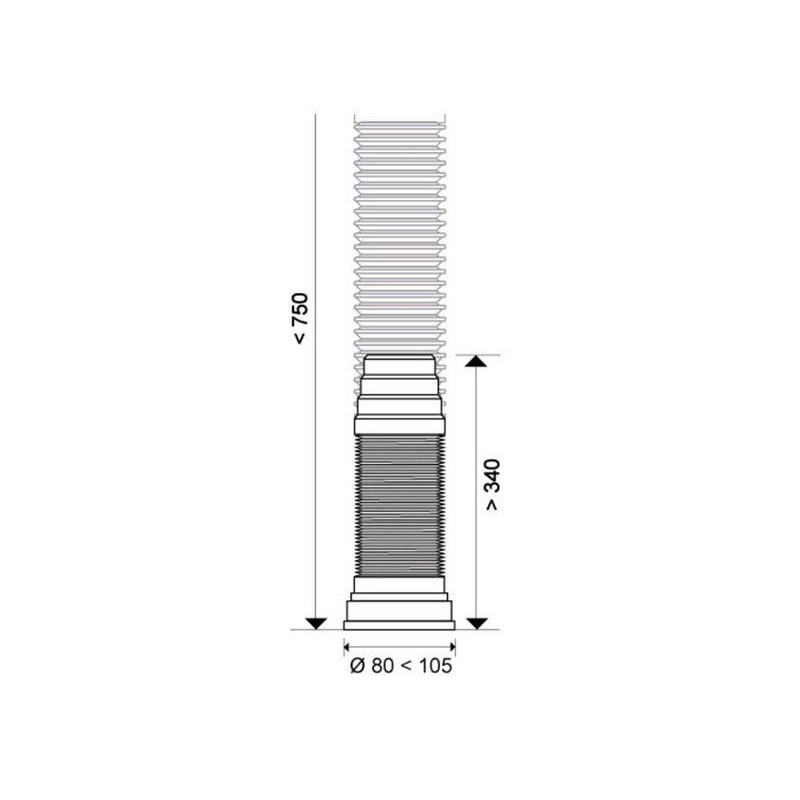 Pipe de wc extensible souple, WIRQUIN, diam. 10 cm