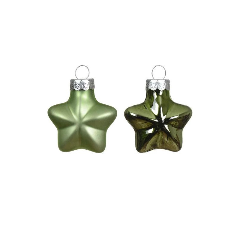 Suspensions de Noel étoile vert x12