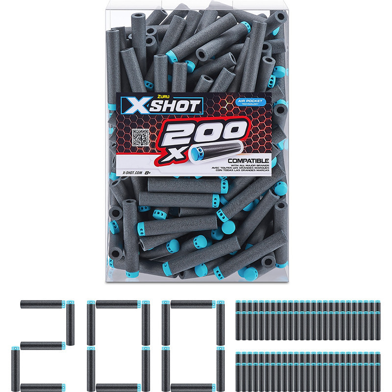 Pack de recharge 200 fléchettes X-Shot ZURU - Dès 6 ans