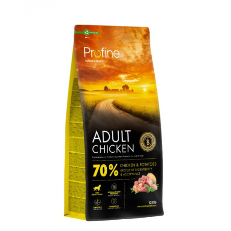 Croquettes chien adulte poulet et pomme de terre 12kg - PROFINE - 100173069