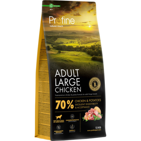 Croquettes pour chien adulte large poulet et pomme de terre 12kg - PROFINE - 100173071