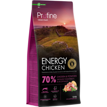 Croquettes pour chien adulte sportif poulet et pomme de terre 12kg - PROFINE - 100173072