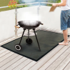 Tapis extérieur noir rectangulaire pour barbecue et plancha l.10 x L.10 cm
