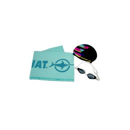 Set de Natation Lunettes + Bonnet Silicone + Serviette Adulte