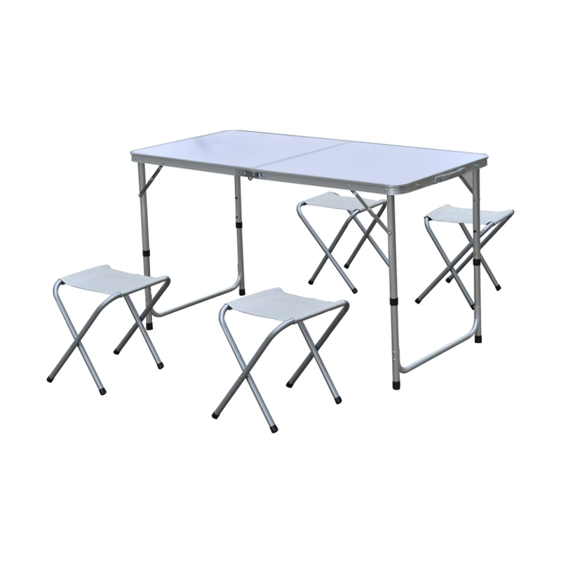 Table pliante d'extérieur et ses 4 tabourets