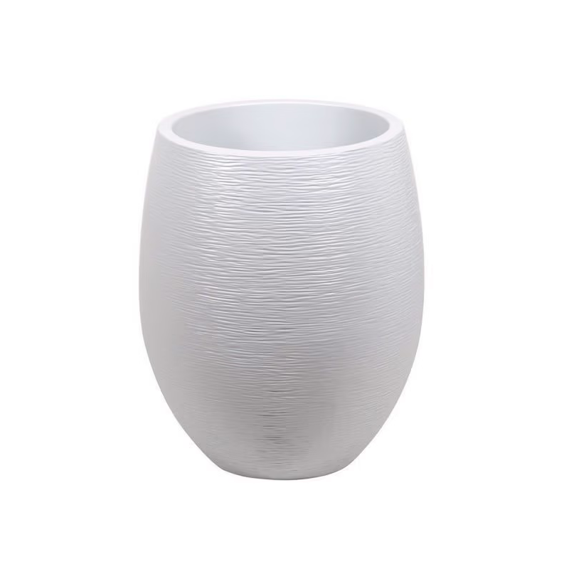 Pot plastique ovale 53L blanc cérusé