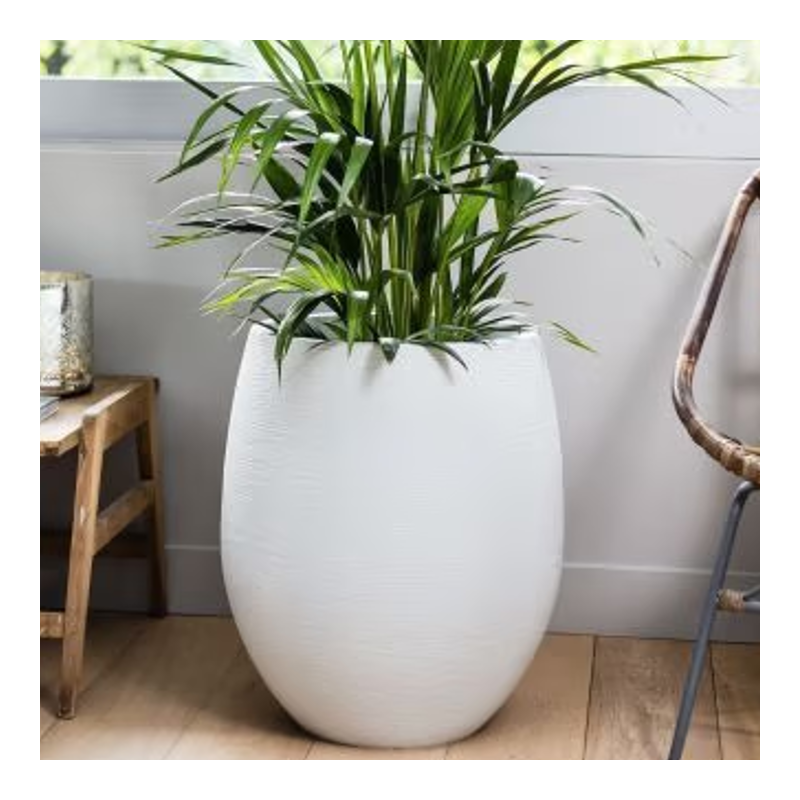 Pot plastique ovale 53L blanc cérusé